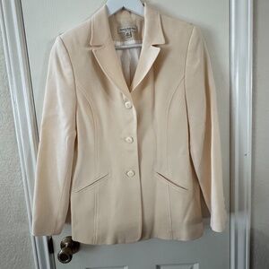 Amanda Smith 100% Pure Wool Blazer – Cream Beige Classic Jacket